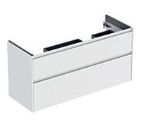 Geberit Renova Plan armoire sous lavabo double, avec 2 tiroirs, 124,5x60,6x44,6cm, 504.033.00.1, Couleur: blanc / laqué satiné
