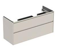 Geberit Armoire sous lavabo Renova Plan double 2 tiroirs 124,5×60,6×44,6 cm Gris sable 504033DB1