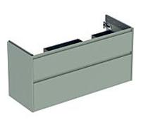 Meuble bas Geberit Renova Plan 504033IK1, 2 tiroirs, largeur 124,5 cm, structure et façade vert sauge, finition laquée satinée.