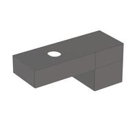 Geberit VariForm, meuble sous-lavabo à poser, trois tiroirs, surface de rangement, siphon, largeur 135 cm, 501.190.00.1, Couleur: surface : lave, laqué mat, plaque de recouvrement : lave mat