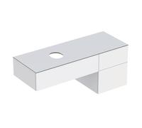 Geberit VariForm - Meuble sous vasque avec 3 tiroirs 1350x550x510mm blanc brillant/blanc brillant