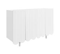 Meuble bas pour cuisine en forme de larme, Buffet pour cuisine avec portes profilées, 120×37,5×80,8 cm, Blanc | Aosom France