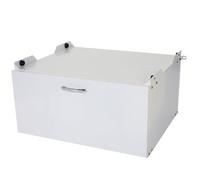 Meuble bas pour machine a laver avec tiroir 33 x 61 x 62 cm MDF et acier blanc 04_0007837