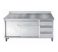 Meuble Bas Professionnel Inox - Avec Tiroirs - Gamme 700 - Combisteel - 1600x700Coulissante+tiroir inox G