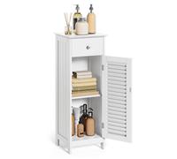 Meuble bas salle de bain VASAGLE - Armoire d'angle 1 tiroir 2 casiers - Blanc