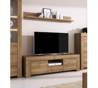 Meuble Bas "Sky" Pour Télévision Étagère Murale 155Cm Chêne Riviera
