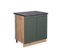 Meuble bas sous-évier Fame-Line, 80cm avec étagère, PT Anthracite, Vert Or Campagne, Chêne de force doré, Vicco