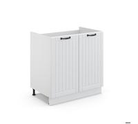 Vicco Meuble Bas sous-évier Fame-Line, Blanc Campagne/Blanc, 80 cm sans Plan de Travail