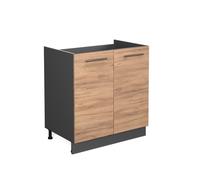 Vicco Meuble Bas sous-évier Fame-Line, Chêne de Force doré, 80cm sans PT, à Combiner avec d'autres modules de la série Fame-Line