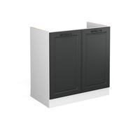 Meuble bas sous-évier R-Line 80cm sans PT Anthracite campagne/Blanc Vicco 37236