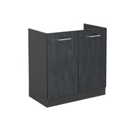 Meuble bas sous-évier R-Line, 80cm sans PT, Béton noir, Anthracite, Vicco