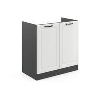 Vicco Meuble Bas sous-évier R-Line, Blanc Campagne/Anthracite, 80 cm sans Plan de Travail