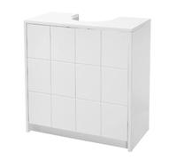 Meuble bas sous lavabo pour salle de bain en MDF blanc - Longueur 56 x Profondeur 30 x Hauteur 60 cm-JUANIO-