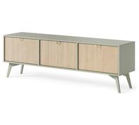 Meuble Bas TV Forest 158x38x52cm Eucalyptus Vert Herringbone Scandi