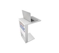 Meuble Bout de Canapé Blanc 2 Niches L 36 H 68 P 38.5 cm - L 36 x l 38.5 x H 68 cm