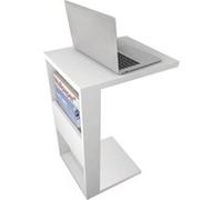 Meuble Bout de Canapé Blanc 2 Niches L 36 H 68 P 38.5 cm - L 36 x l 38.5 x H 68 cm Blanc G