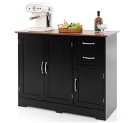 Meuble Buffet de rangement moderne COSTWAY 2 portes&2 tiroirs, Étagères réglables, pour cuisine, salle à manger 100x40x78CM Noir