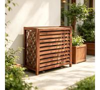 Meuble Cache Climatiseur Exterieur Brise Vue Persienne Etagere | Habillage a persiennes pour masquer le groupe exterieur et poser des plantes en surface.(110*85)