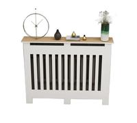 Meuble Cache Radiateur Matériau Plastique en Bois Couvercle de Chauffage Décoratif Crochets Gratuits en Acier Inoxydable Etagere Radiateur Plinthe de Réserve pour Salon Chambre Bureau(100x20x80cm)