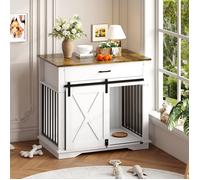 Meuble cage chien 38in bois porte coulissante grange