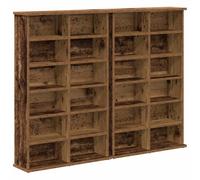 Meuble CD 2 Pièces Bois d'Ingénierie 60x17x92 cm avec Étagères Réglables | Étagères amovibles, fixation murale incluse, design épuré, rangement pour CD DVD livres, entretien facile
