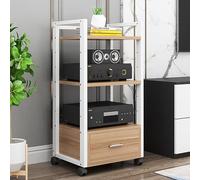 Meuble Chaine HiFi À 3/4/5 Etagères Audio/Vidéo Armoire,D'équipement Multifonctionnel, Étagère DVD for Équipement Audio, Support de Tourne-disque, pour DVD,Console De Jeu(3-TIER-B-A H100cm/39in)