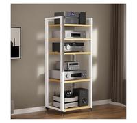 Meuble Chaine HiFi AV Multifonctionnel À 5 Étagères, Meuble for Amplificateurs Et Lecteurs CD/DVD, Étagère Multimédia for Projecteurs(White)