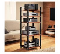 Meuble Chaine HiFi AV Multifonctionnel À 5 Étagères, Meuble for Amplificateurs Et Lecteurs CD/DVD, Étagère Multimédia for Projecteurs(Noir)