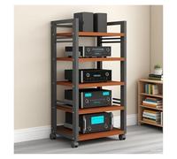 Meuble Chaine HiFi Étagère Audio À 5 Niveaux, Support Multimédia d'angle, Support for Lecteur CD De Bureau, Support De Divertissement De Style Moderne(A)