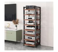 Meuble Chaine HiFi Étagère Audio-vidéo À 8 Niveaux, Support Multimédia Audio-vidéo, Support AV avec roulettes, Support Audio for Armoire AV Moderne(Brown)