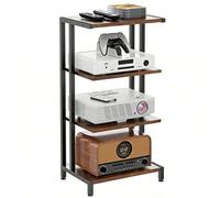 Meuble Chaine HiFi Meuble Multimédia À 3/4 Niveaux, Support Multimédia AV Mobile, Étagère for Console De Tourne-Disque, Armoire À Composants Ouverte avec roulettes