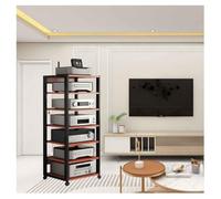 Meuble Chaine HiFi Meuble Multimédia À 7 Niveaux, Support Multimédia AV, Armoire De Console, Étagère for Console De Tourne-Disque pour Boîtiers DVD Câbles Consoles De Jeux(Red)