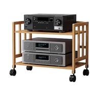 meuble chaine hifi meubles pour audio/vidéo Meuble Audio Mobile En Bambou Support De Composants Stéréo Sur Roulettes, Étagère À Disques, Amplificateurs Et Médias, Avec Étagère Ajustable ( Color : 2 ti
