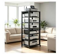 Meuble Chaine HiFi Rack Multimédia 5/7 Niveaux Amplificateur TV | Format vertical optimisant l'espace pour appareils de divertissement variés(7 Tier)