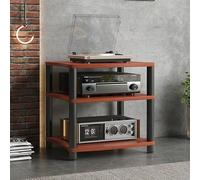 Meuble Chaine Hifi Support Audio Vidéo À 4 Niveaux, Support Multimédia Av Mobile,Rangement Multimédia Av For Lecteur Dvd,Étagère D'armoire De Tour Multimédia,Chaine Hifi Support Multimédia(Red,H65.5cm