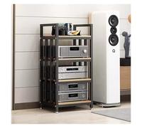 meuble chaine hifi Support De Composant Stéréo À 4 Niveaux, Tour Audio Vidéo, Meuble Multimédia, Étagère En Bois Moderne, Lecteur DVD CD, Haut-parleur, Amplificateur, Unité De Rangement De Divertissem
