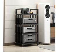 Meuble Chaine Hifi Support De Stockage De Composants Audio Multicouche,Support Audio Et Vidéo À 3/4 Niveaux,Support De Lecteur Multimédia Av Avec Étagères Réglables,Lecteur Dvd, Cd, Unité De Composant
