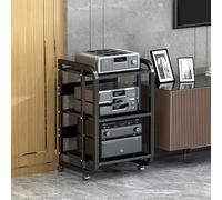 Meuble Chaine Meuble MultiméDia Audio StéRéO Étagère vidéo Étagère de Jeu Étagère DVD Support multimédia AV Étagère d'angle avec étagères de Rangement et Roue Universelle Support pour Tourne
