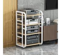 Meuble Chaine Meuble MultiméDia Audio StéRéO Étagère vidéo Étagère de Jeu Étagère DVD Support multimédia AV Étagère d'angle avec étagères de Rangement et Roue Universelle Support pour Tourne