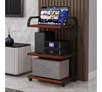 Meuble Chaine Meuble MultiméDia Audio StéRéO Étagère vidéo Étagère de Rangement d'angle Mobile avec roulettes Étagère sur Pied à 3/4 Niveaux avec roulettes universelles Support stéréo de Div