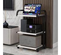 Meuble Chaine Meuble MultiméDia Audio StéRéO Étagère vidéo Étagère de Rangement d'angle Mobile avec roulettes Étagère sur Pied à 3/4 Niveaux avec roulettes universelles Support stéréo de Div