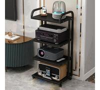Meuble Chaine Meuble MultiméDia Audio StéRéO Étagère vidéo Étagère de Rangement d'angle Mobile avec roulettes Étagère sur Pied à 3/4 Niveaux avec roulettes universelles Support stéréo de Div