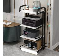 Meuble Chaine Meuble MultiméDia Audio StéRéO Étagère vidéo Étagère de Rangement d'angle Mobile avec roulettes Étagère sur Pied à 3/4 Niveaux avec roulettes universelles Support stéréo de Div