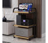 Meuble Chaine Meuble MultiméDia Audio StéRéO Étagère vidéo Étagère de Rangement d'angle Mobile avec roulettes Étagère sur Pied à 3/4 Niveaux avec roulettes universelles Support stéréo de Div