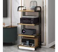 Meuble Chaine Meuble MultiméDia Audio StéRéO Étagère vidéo Étagère de Rangement d'angle Mobile avec roulettes Étagère sur Pied à 3/4 Niveaux avec roulettes universelles Support stéréo de Div