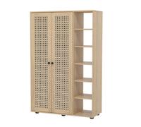 Meuble chaussure 4ft Galano Hansel - L 79.6 x l 29.9 x H 118.8cm, Pour salon - Couleur Marron