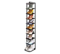 Meuble Chaussure Noir Metal Étagère à Chaussures de 10 Niveaux, Etagere Rangement Chaussures, Étagère sur Pied pour Salon, Chambre à Coucher, Couloir, Entrée Vestiaires ( Color : Black , Size : 24*27*