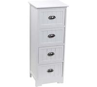 Meuble chiffonnier 4 tiroirs avec poignées en métal - Style palette - Coloris BLANC