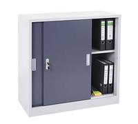 Meuble-classeur Boston HWC-F41, Placard en métal avec Portes coulissantes, 90x90x45cm - Anthracite