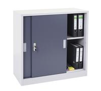 Meuble-classeur Boston HWC-F41, Placard en métal avec Portes coulissantes, 90x90x45cm - Anthracite